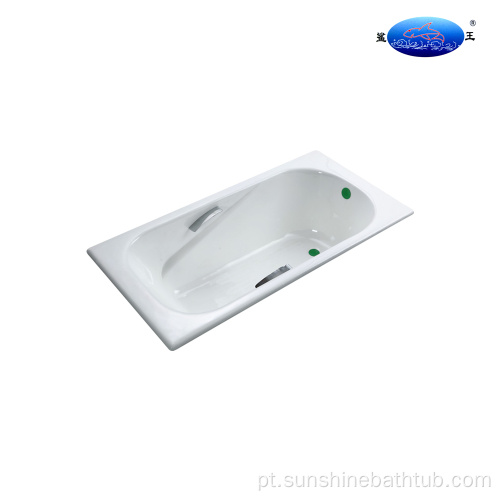 Bathtub de esmalte de ferro fundido baixo com alças